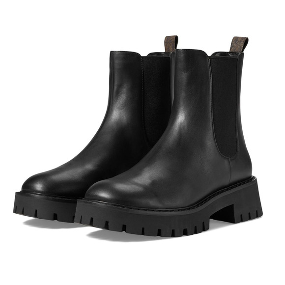 Michael Michael Kors Womens Asher Bootie US 8M Black Brown Leather Lug Ankle NIB - Picture 1 of 13